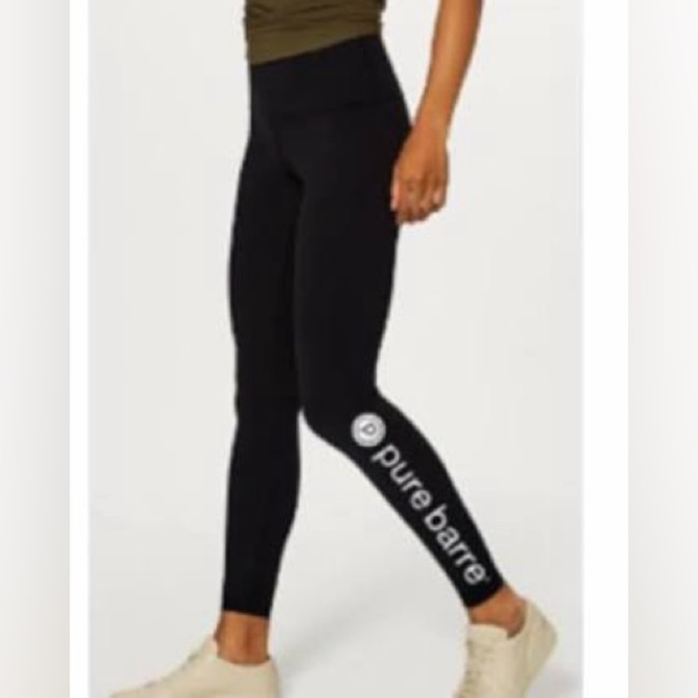 lululemon athletica Black "pure barre" Logo Leggings